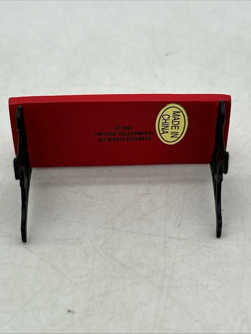 1993 Coca-Cola Town Square Accessories Vintage Park Bench 1-1/2x2” Snow Scene